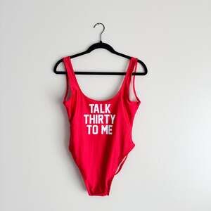 Ravesuits Red Talk Thirty to Me Scoop Back One Piece Swimsuit - M/L